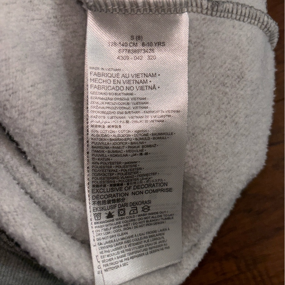 Hurley One and Only Boys Heather Gray Fleece Hoodie Kids Hurley Logo Sweatshirt - Picture 3 of 4